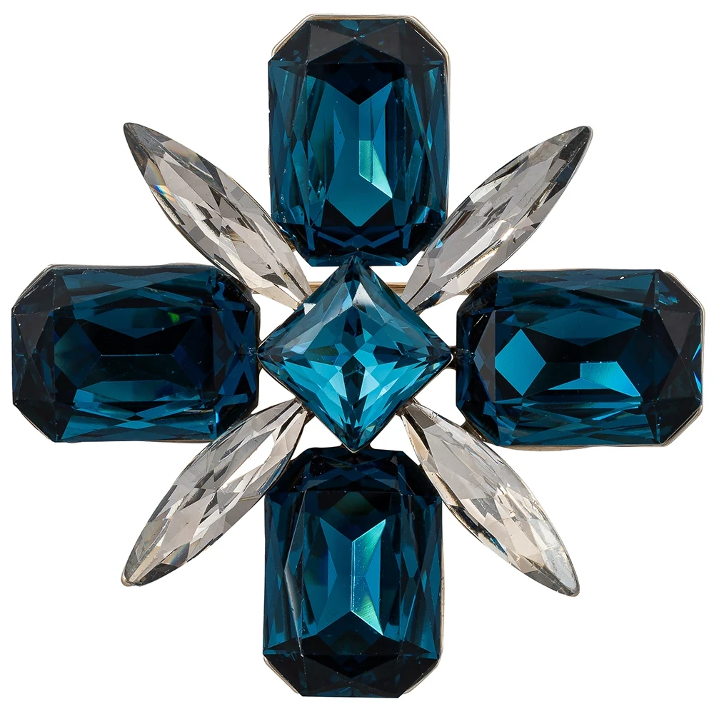 Брошь Muse crystal blue BR14703 BL/S Fiore Luna