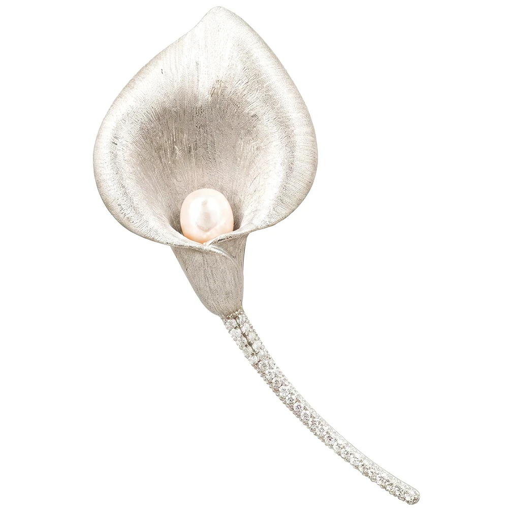Брошь Калла freshwater pearl XR16645 S Fiore Luna