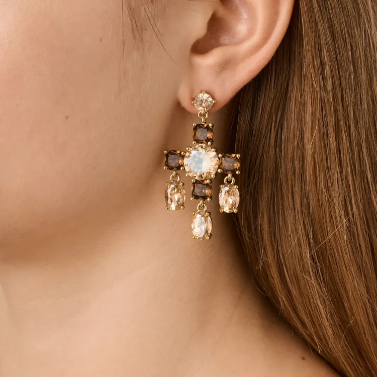 Серьги Dyrberg Kern LEONORA SG GOLDEN /BROWN 450000