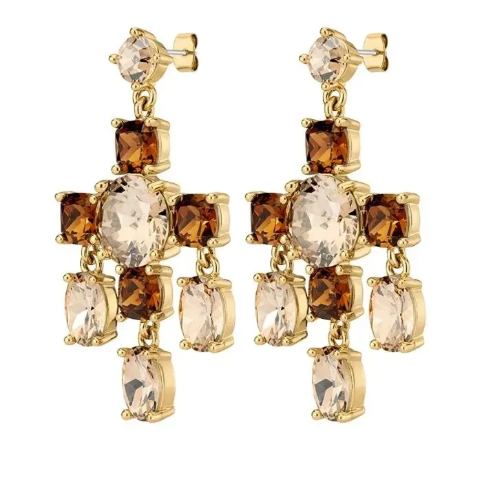 Серьги Dyrberg Kern LEONORA SG GOLDEN /BROWN 450000
