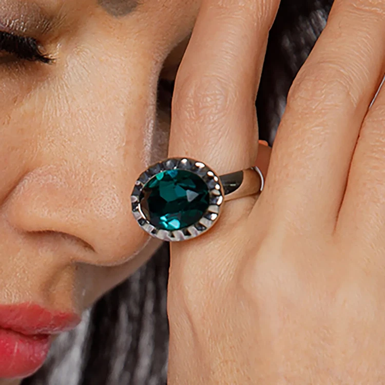Кольцо Qudo TIVOLA UNICA big (S/P) Emerald 54 686935
