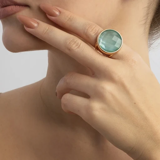 Кольцо Possebon madre azul безразмерное K9948.20 BL/G