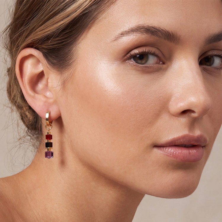 Серьги Coeur de Lion Hoop Red-Purple 3034/21-0308
