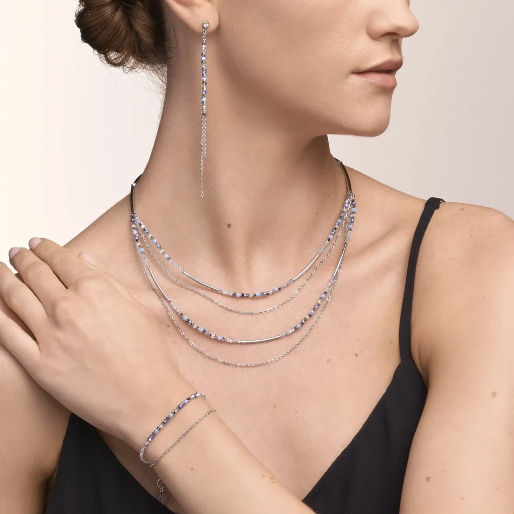 Колье Coeur de Lion Silver-Light Blue 5040/10-0720