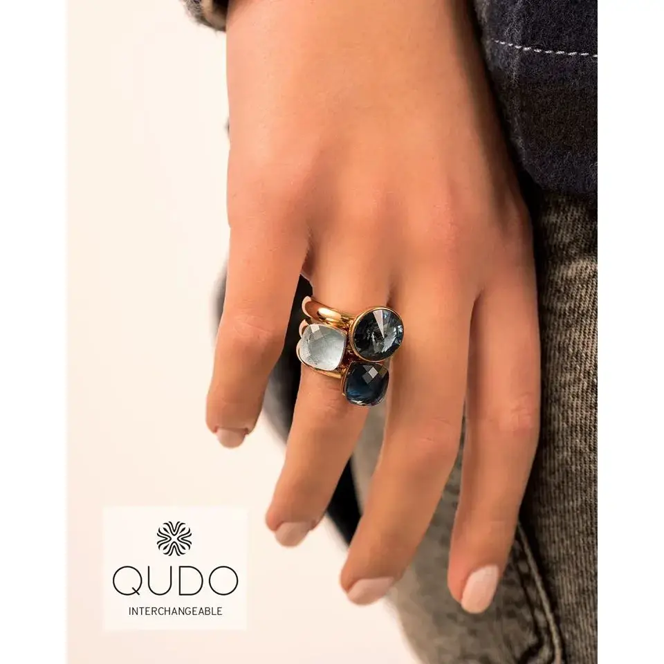 Кольцо Qudo Firenze london blue 16 мм 626046 BL/S