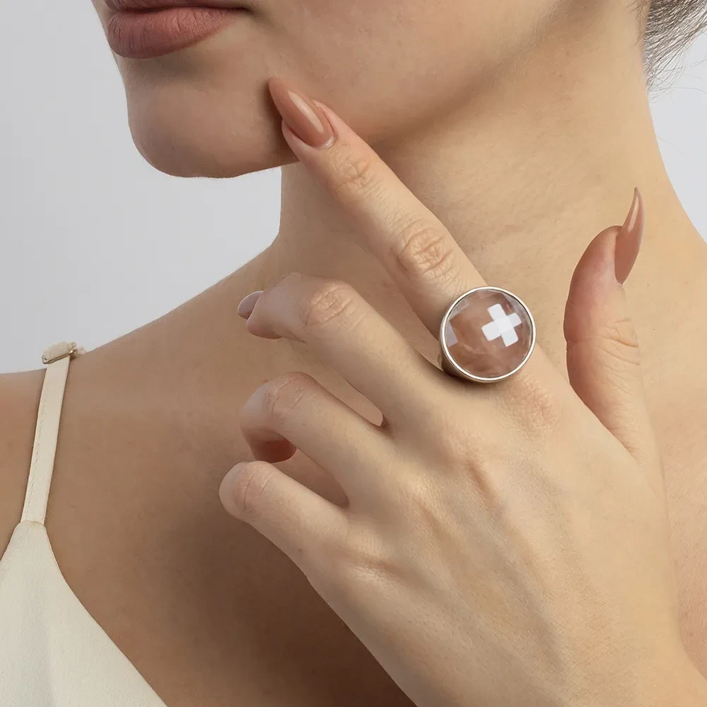 Кольцо Possebon  quartz rose 19 мм K1155.9/19.0 R/S