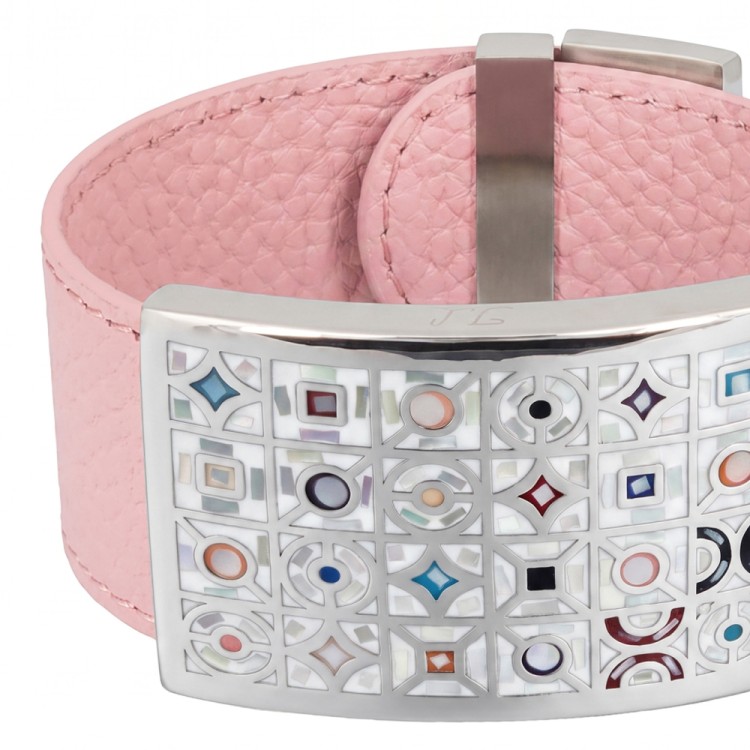 Браслет Fiore Luna на розовом кожаном ремешке CB03190-1-2