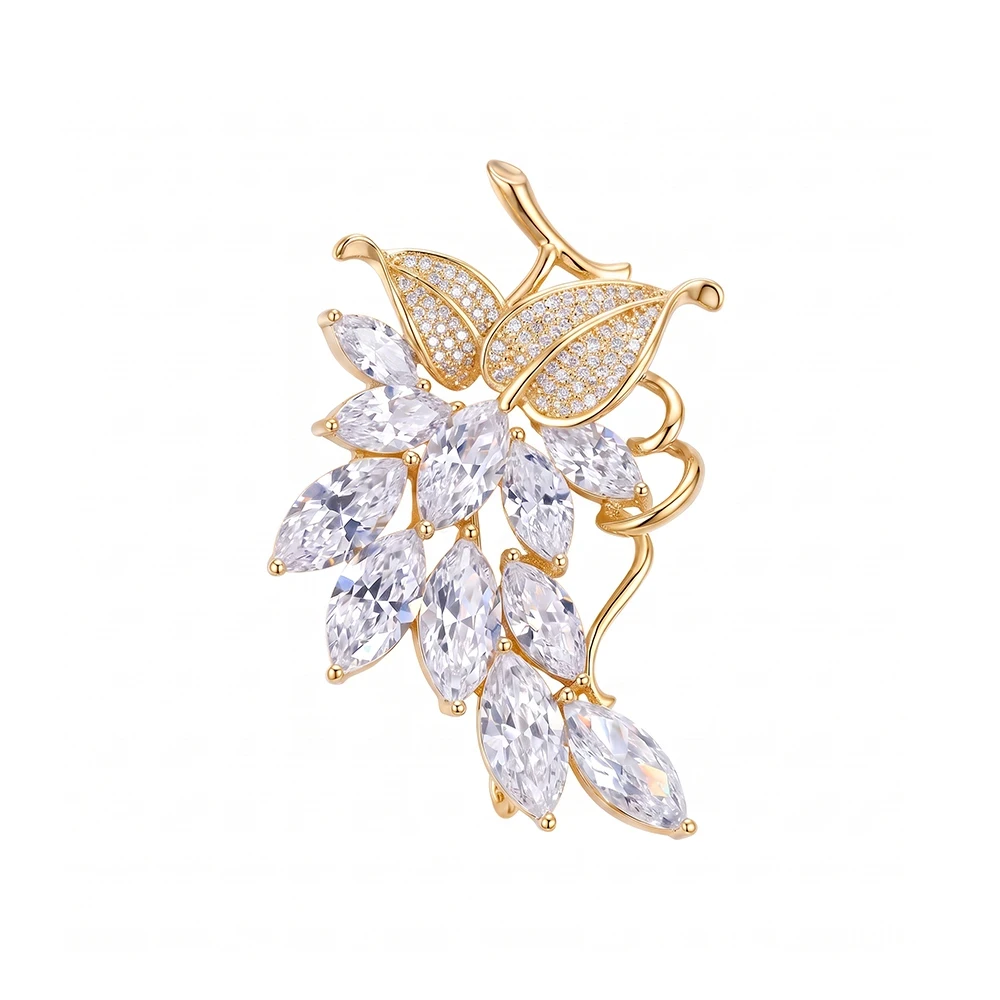 Брошь Гроздь Fiore Luna FBB02307-02 G