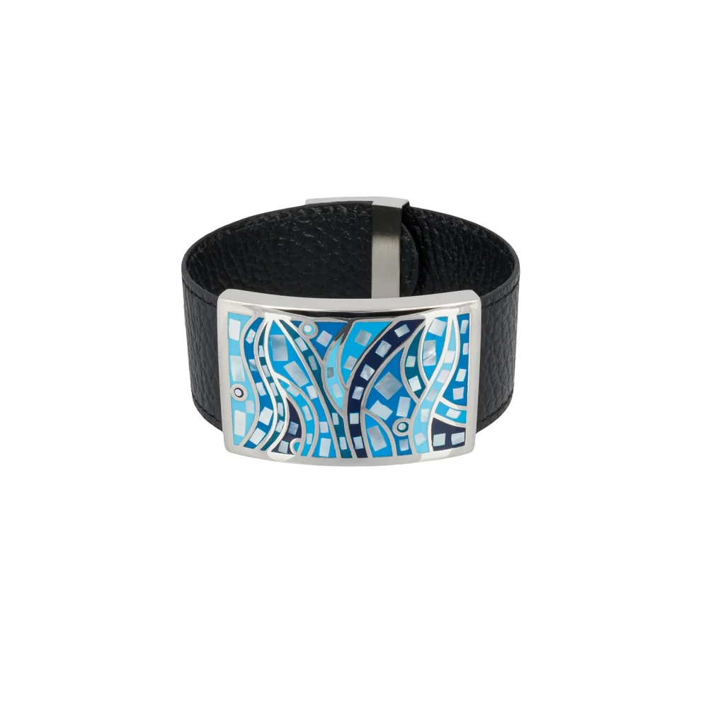 Браслет Fiore Luna на кожаном черном ремешке CB00230-13 BL/S