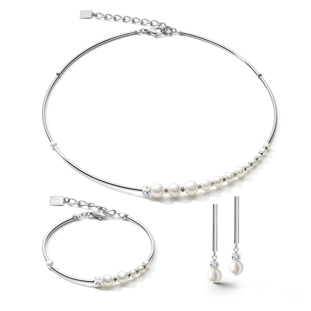 Колье Coeur de Lion Asymmetry White-Silver 1102/10-1417
