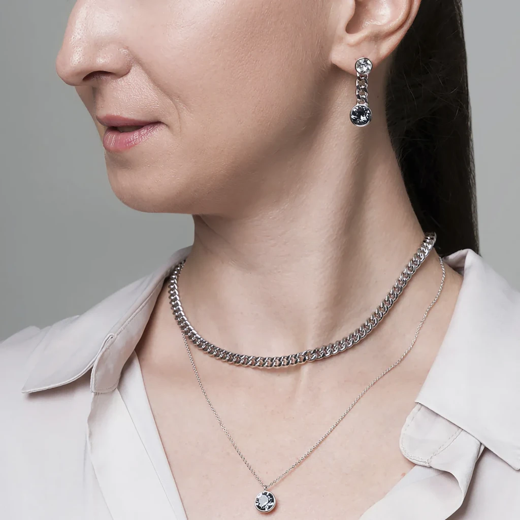 Серьги Fiore Luna Silver Night A2401SW-E01.3 BW/S