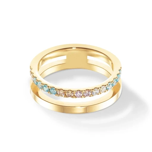 Кольцо Coeur de Lion Multicolour Pastel Gold 0136/40-1590 54