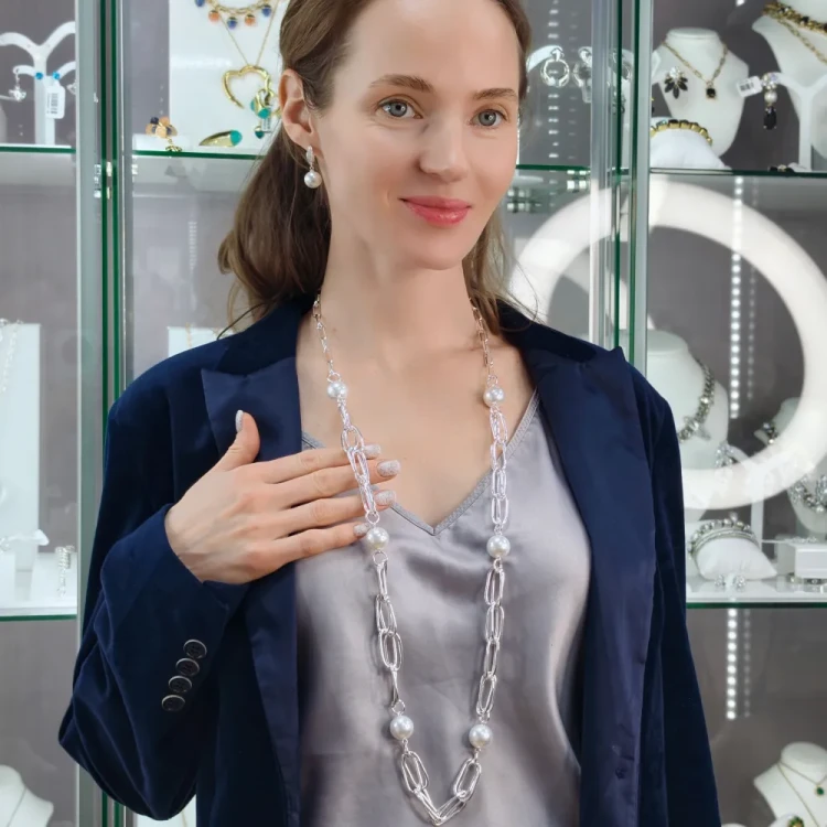 Серьги Fiore Luna WHITE PEARL ABE25386-03 S
