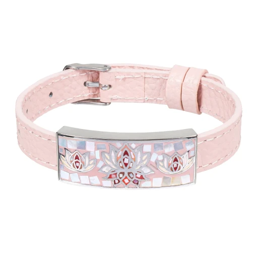 Браслет Fiore Luna на розовом кожанном ремешке CB03596-3A