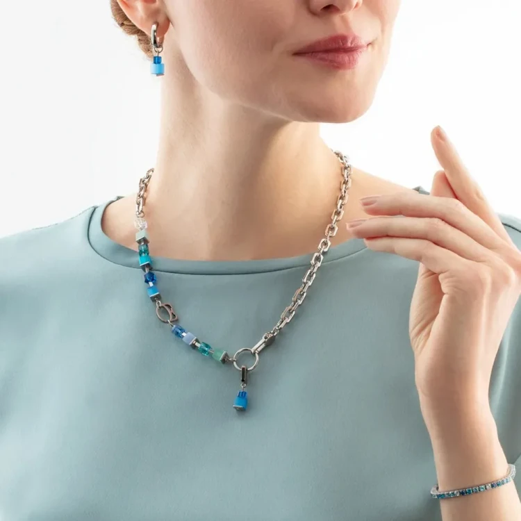 Колье Coeur de Lion Blue-Turquoise 4712/10-0706