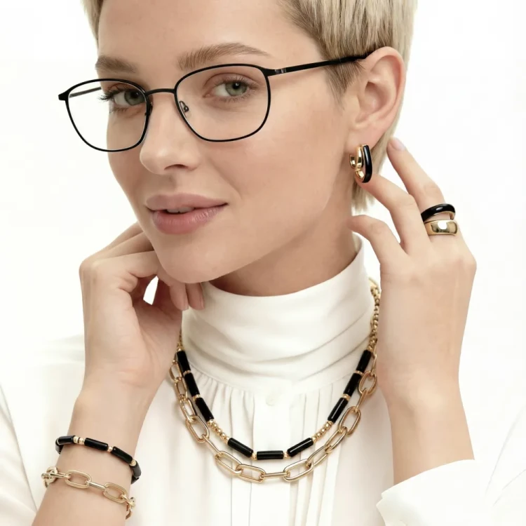 Серьги Fiore Luna BLACK EPOXY ACE23533-01 G