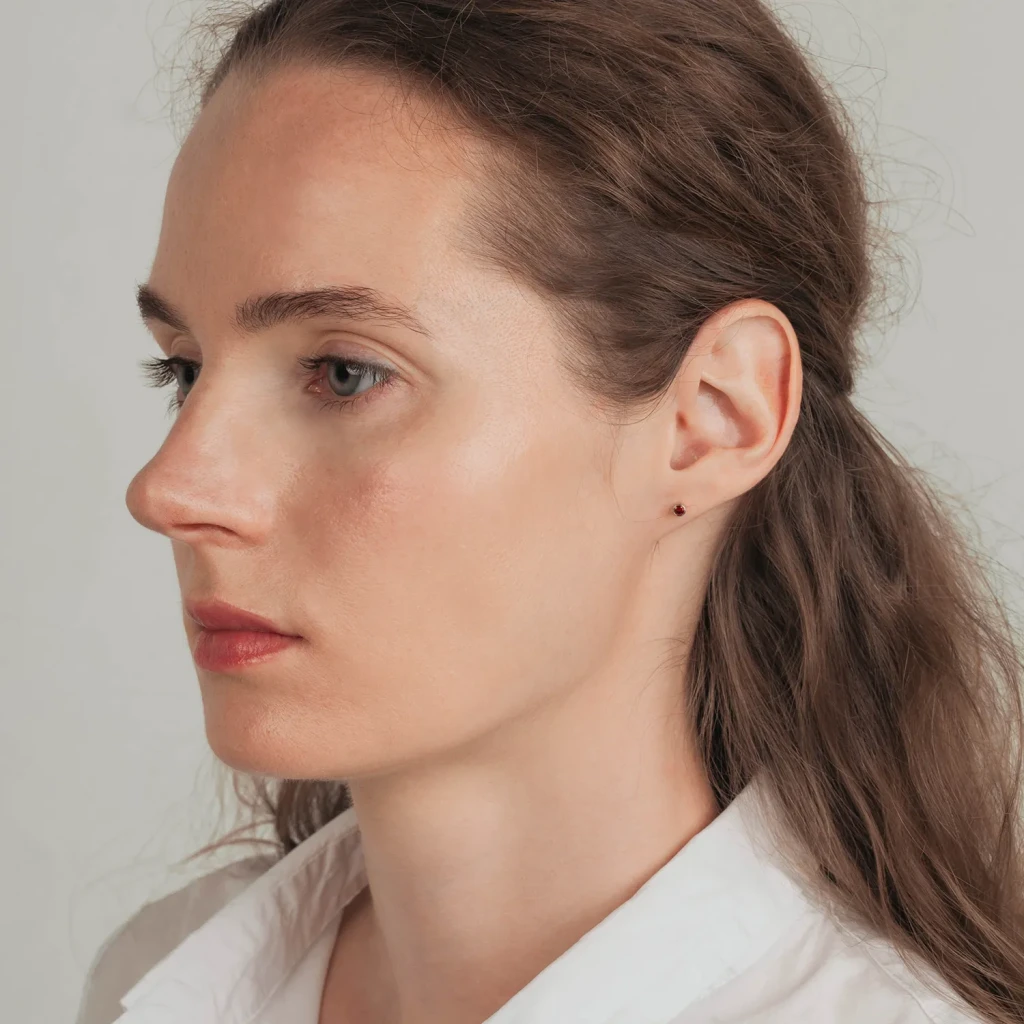 Пусеты Cubic zirconia Garnet Fiore Luna SWE0128 GR S