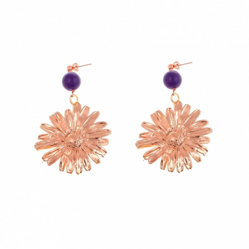 Серьги Ester Bijoux Маргаритки OR1024/M-RG/V BR