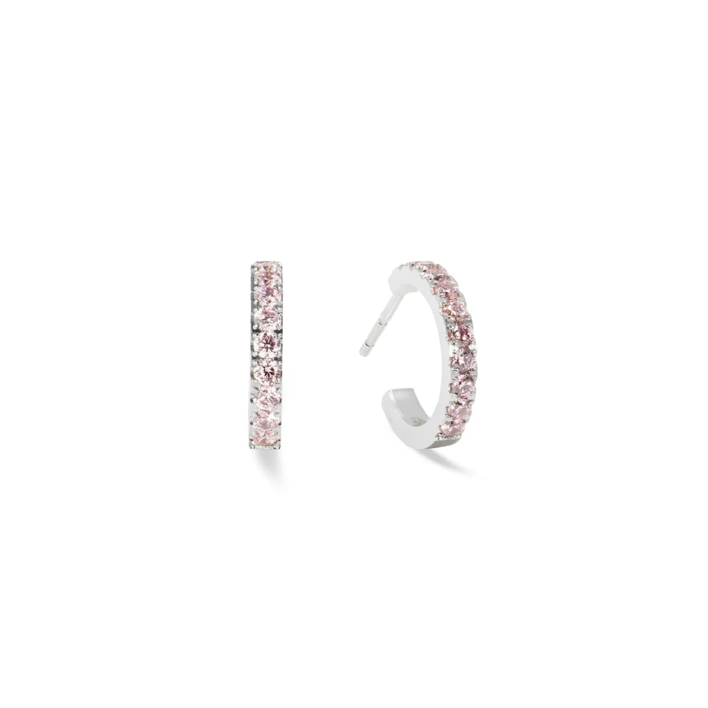 Серьги Coeur de Lion Hoop Rose-Silver 15мм 0146/23-1917