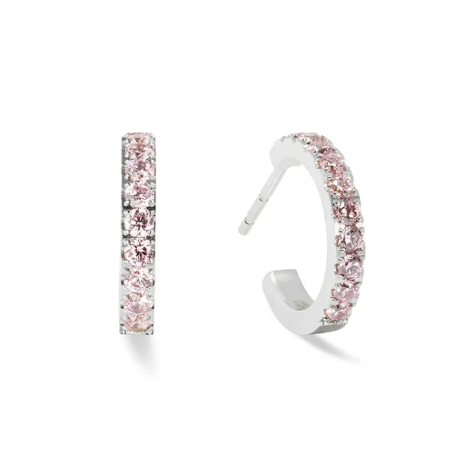Серьги Coeur de Lion Hoop Rose-Silver 15мм 0146/23-1917