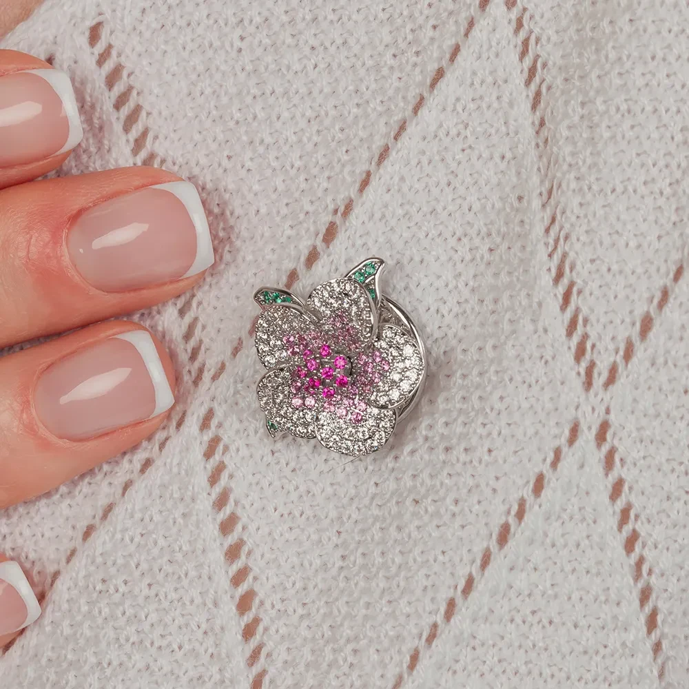 Брошь Shadore Лютик Zircon+магнит XR10596 S