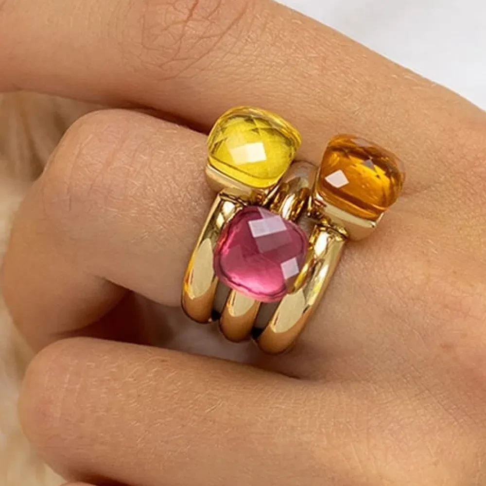 Кольцо Qudo FIRENZE 17.2 (G) Padparadscha 107001/40-4308 17.2