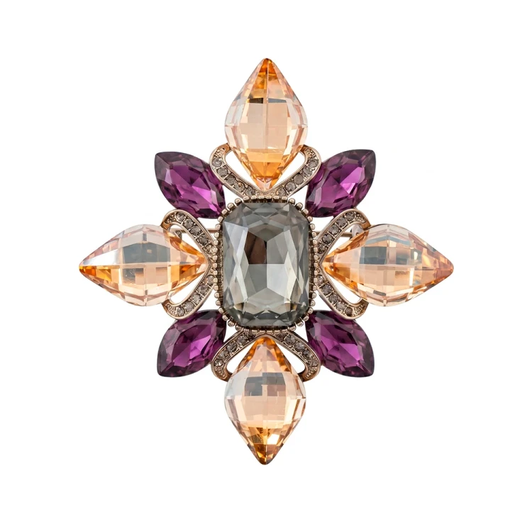 Брошь Icon crystal violet BR14908 V/S Fiore Luna