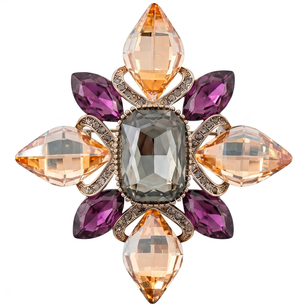 Брошь Icon crystal violet BR14908 V/S Fiore Luna