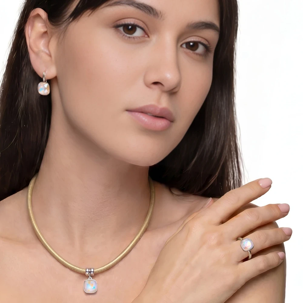 Серьги Ivory Cream Delite A2506.1 BW/S Fiore Luna