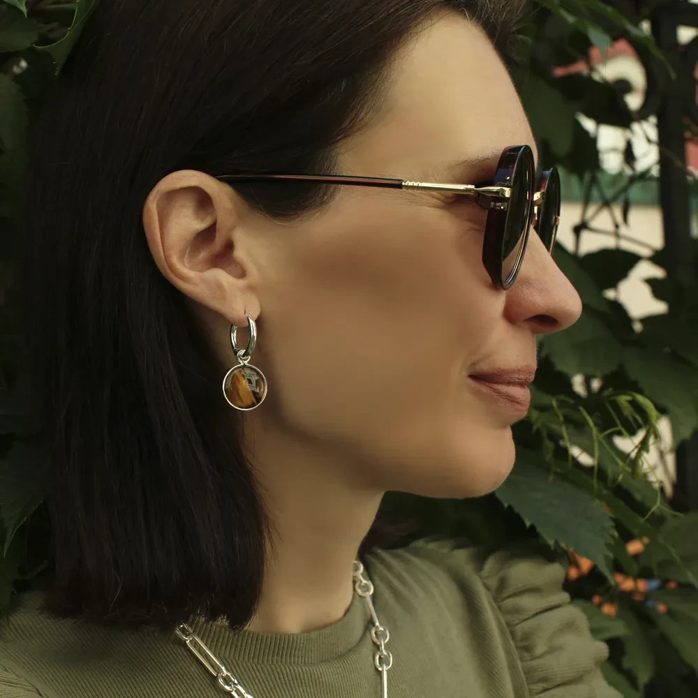 Серьги Fiore Luna TIGER EYE LE1120 BR/S