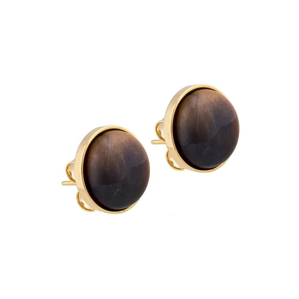 Пусеты Possebon Pearl Tiger Eye A1992.15 BR/G
