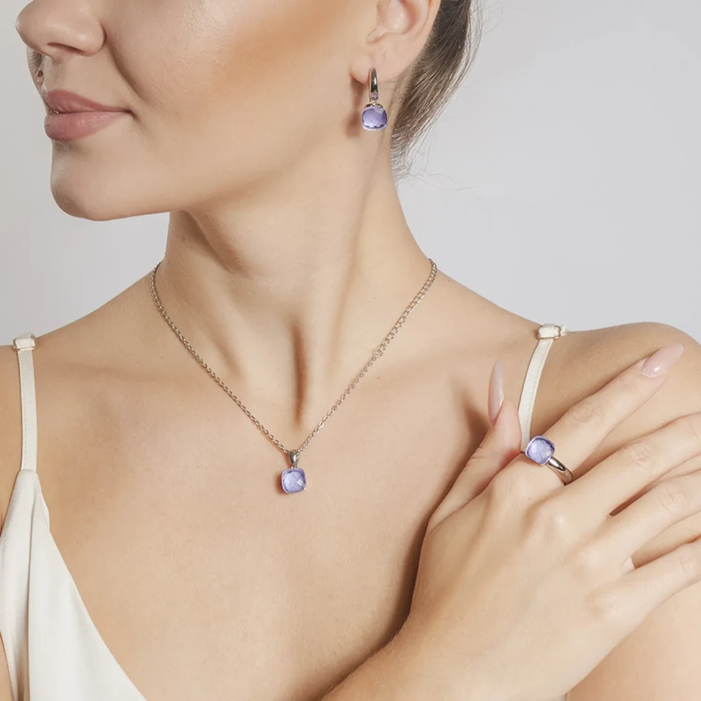 Кольцо Qudo Firenze medium orchid 19 мм 611975 R/S