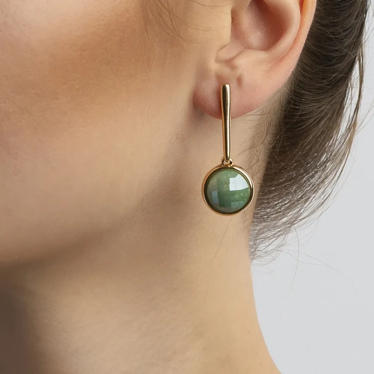 Серьги Possebon pearl green quartz A1269.16 G/G