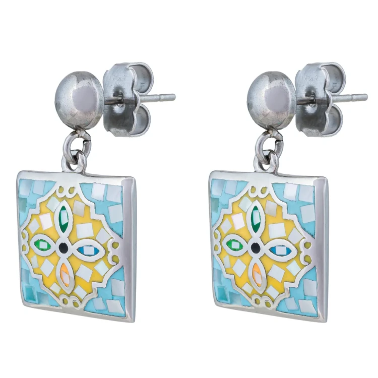 Серьги Fiore Luna ENAMEL BLUE AE03194-4 M/S