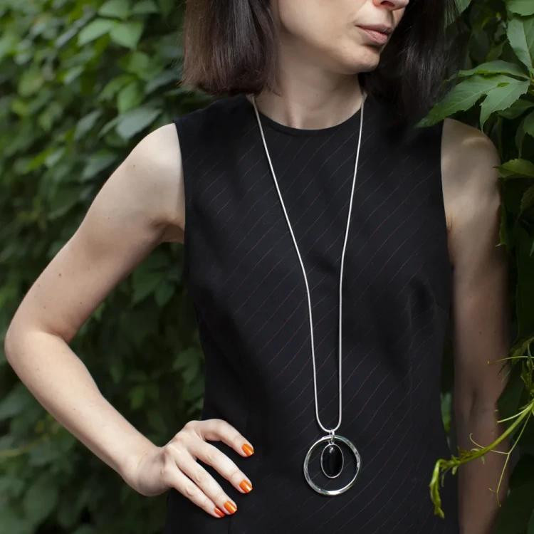 Колье Fiore Luna BLACK QUARTZ LN5135 BW/S