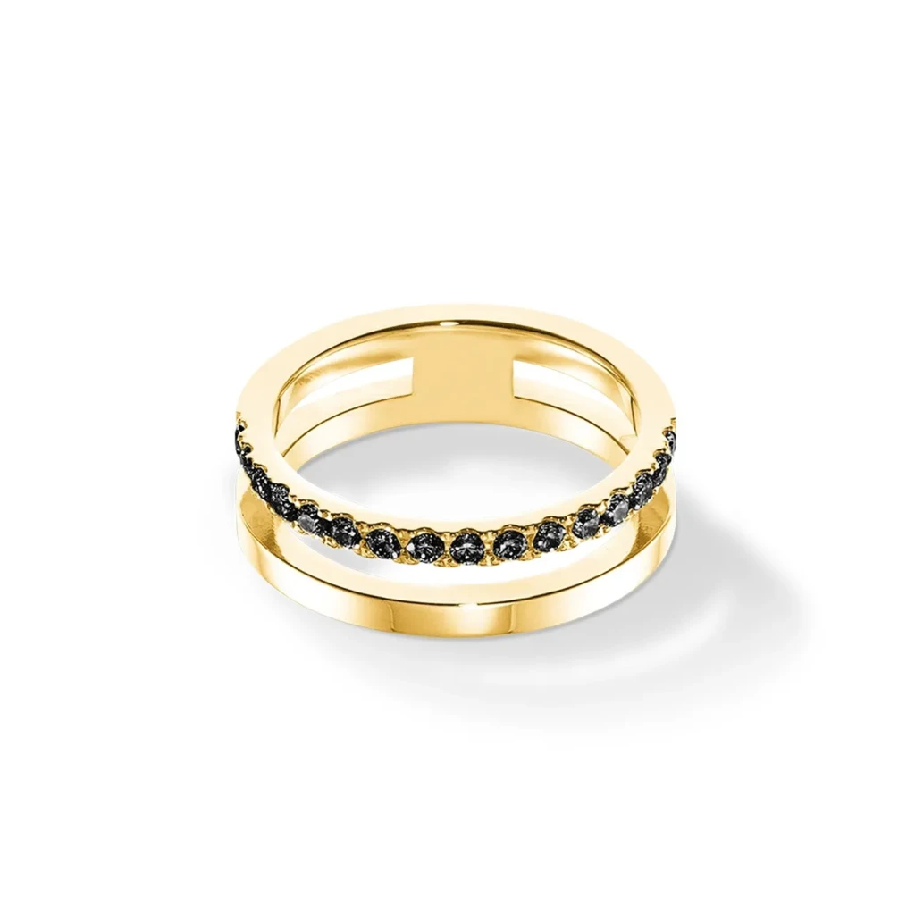 Кольцо Coeur de Lion Black-Gold 0136/40-1316 54