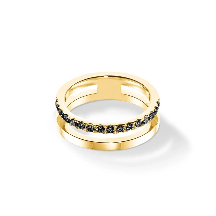 Кольцо Coeur de Lion Black-Gold 0136/40-1316 54