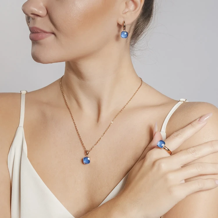 Кольцо Qudo Firenze sapphire 18 мм 611725 BL/RG