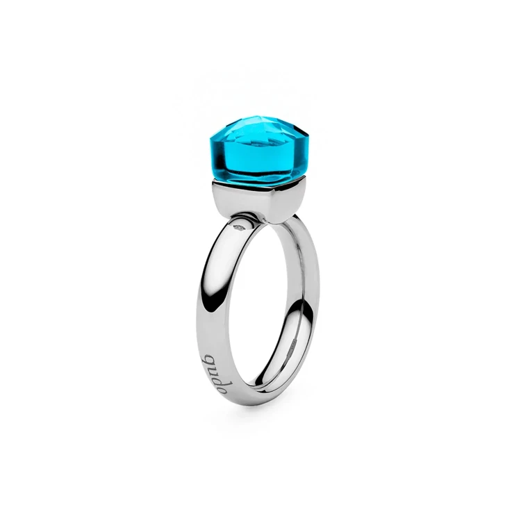 Кольцо Qudo Firenze dark aquamarine 18 мм 610898 BL/S