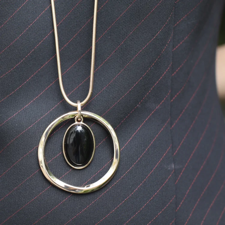Колье Fiore Luna BLACK QUARTZ LN5135 BW/G