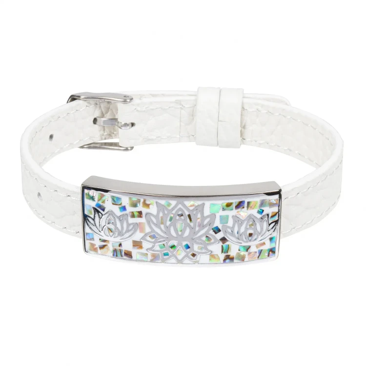 Браслет Fiore Luna на белом кожанном ремешке CB03596-11A