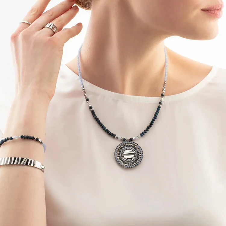 Колье Coeur de Lion Blue-Silver 2036/10-0717