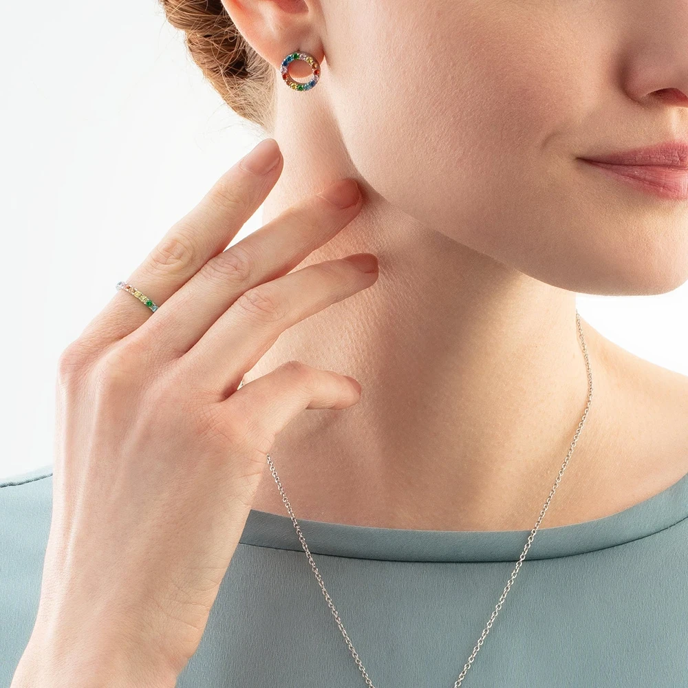 Серьги Coeur de Lion Multicolor Silver 2057/21-1517
