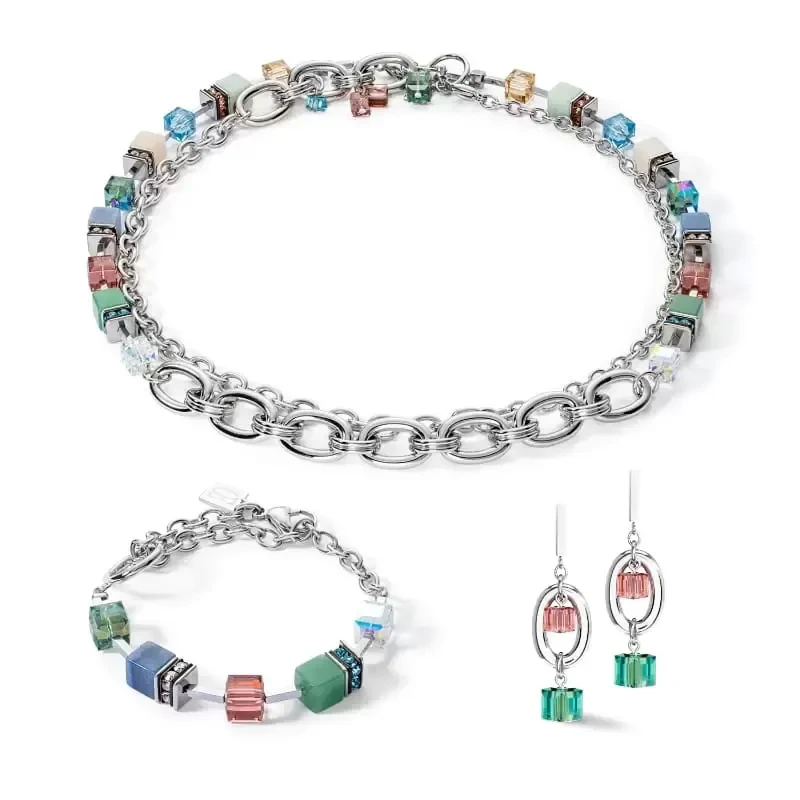 Пусеты Coeur de Lion Multicolor Gemstone 4520/21-1561