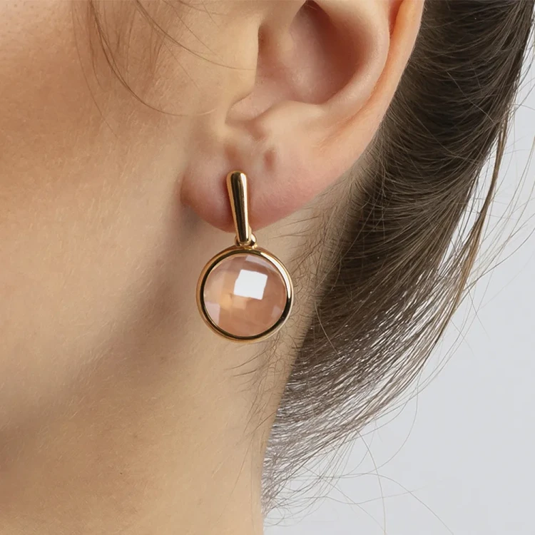 Серьги Possebon quartz rose A1993.9 R/G