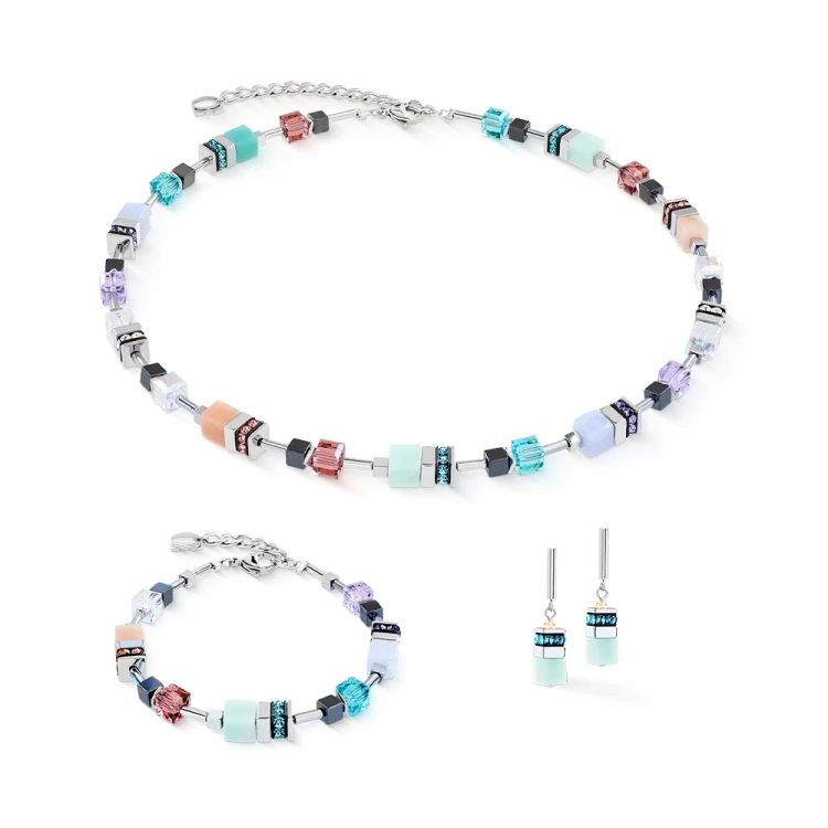 Серьги Coeur de Lion Multicolour Pastel Silver 3017/21-1580