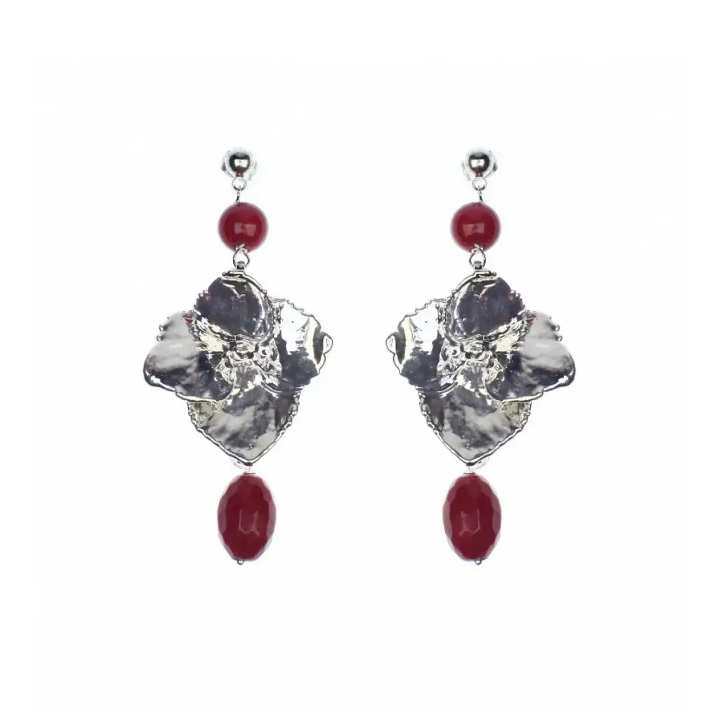 Серьги Ester Bijoux Гортензия F610C-S BW