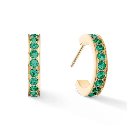 Серьги Coeur de Lion Dark Green-Gold 0127/21-0549