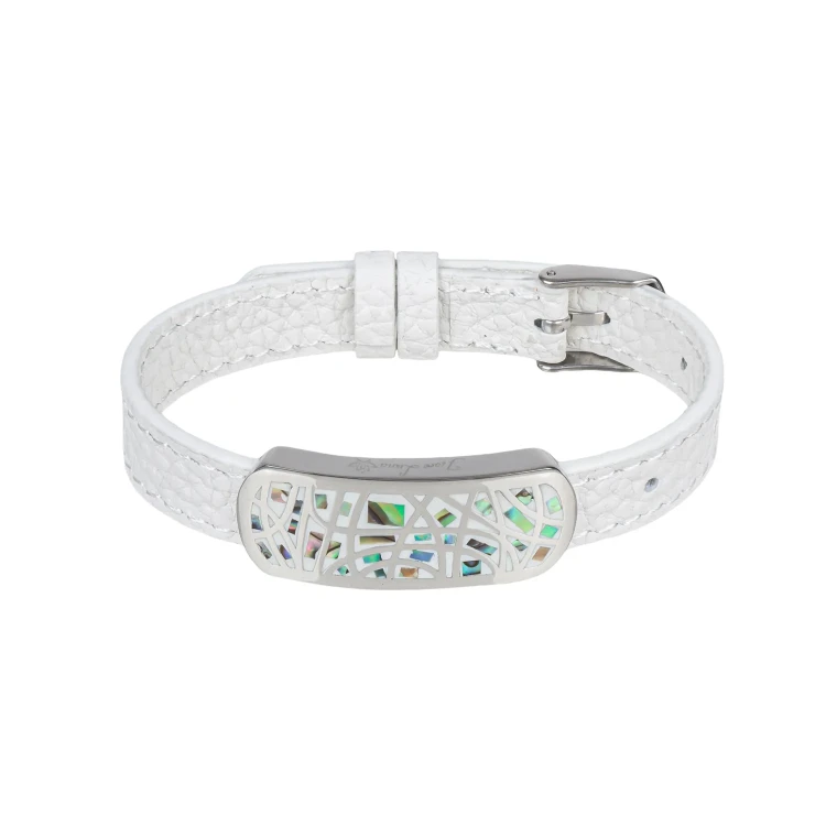 Браслет Fiore Luna на кожаном белом ремешке CB00996-7 BW