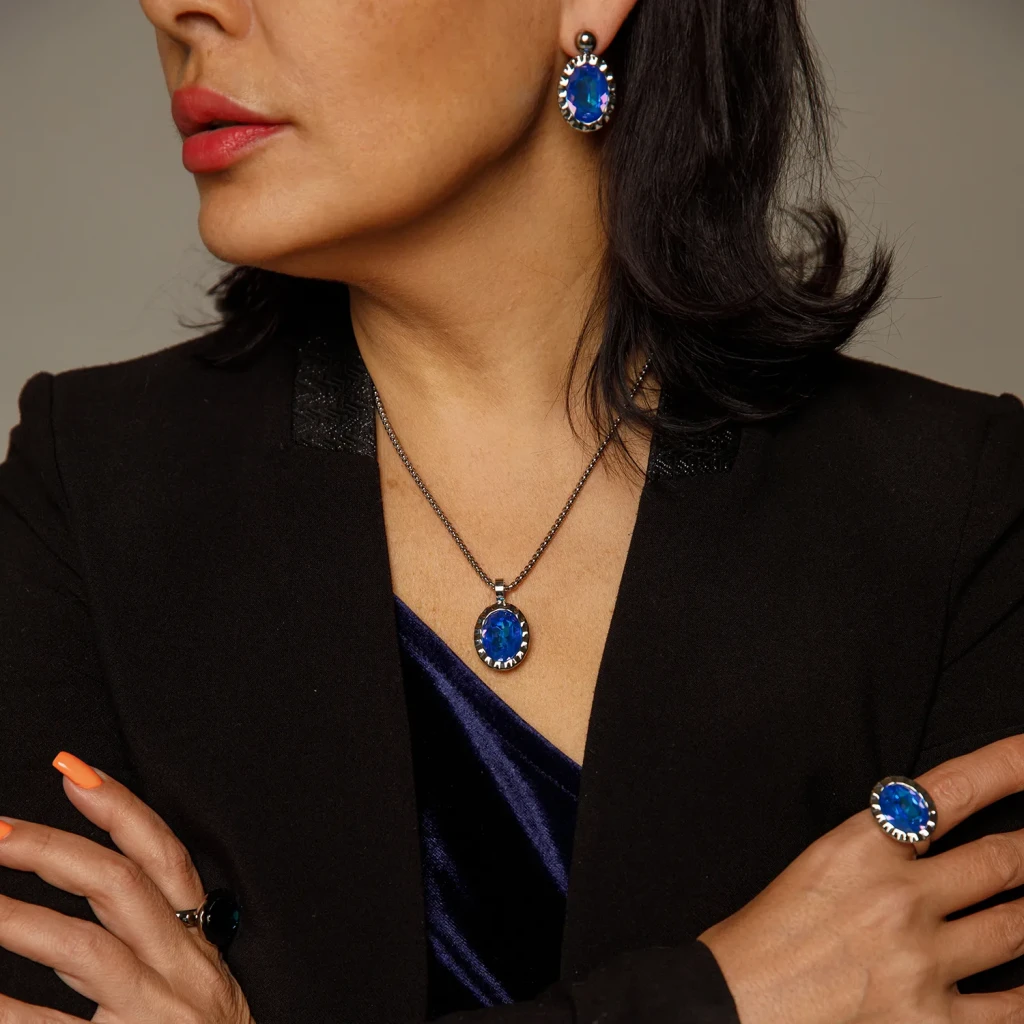 Колье Qudo TIVOLA UNICA big (S/P) Royal blue delite 3cm 420683